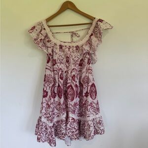 Anthropologie Maeve Red and White Dress